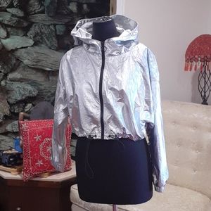 Silver Metalic crop jacket